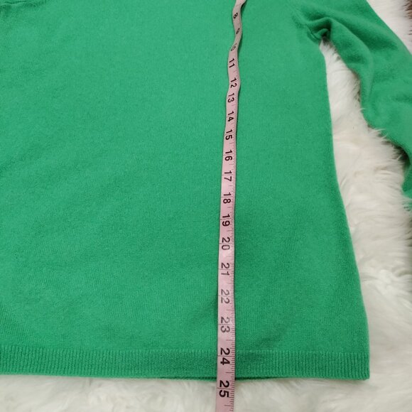 John Lewis Green Soft Cashmere Turtleneck Pullover Sweater Women's Size 8 - Picture 11 of 12